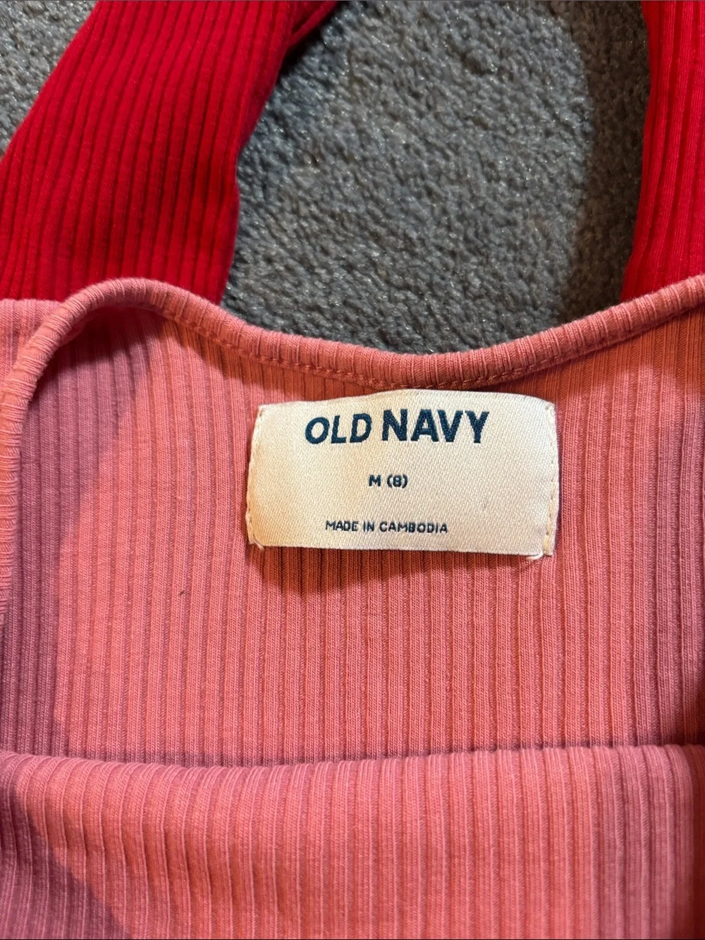 NWOT Old Navy Pink and Red Ribbed Long Sleeve Swing Dresses